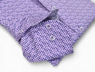 Marcello plum fine diagonal print shirt.