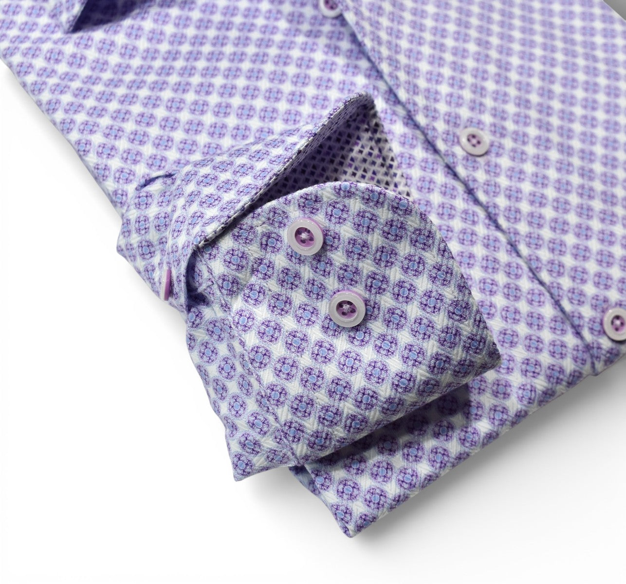 Marcello plum medallion shirt.