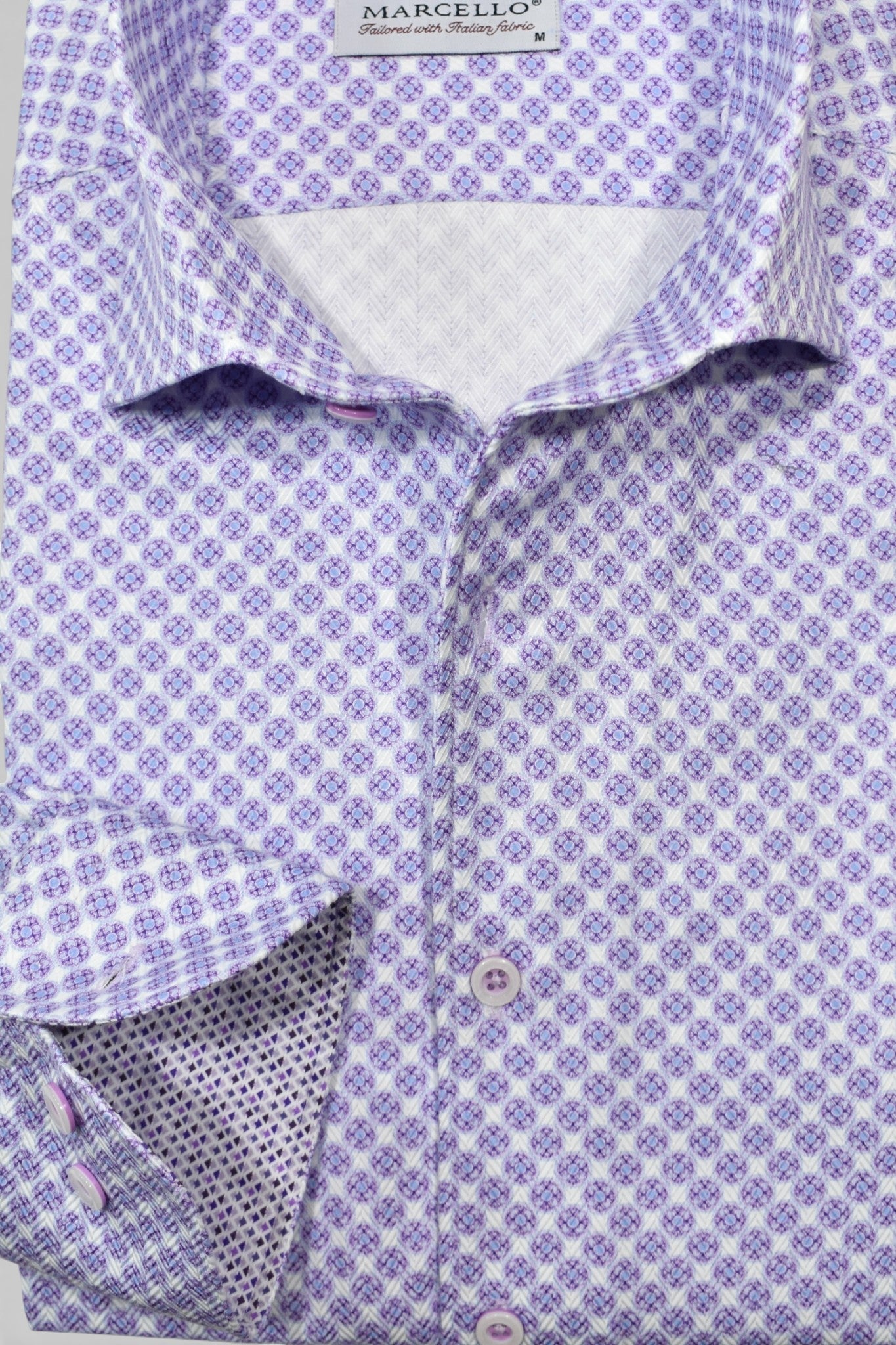 Marcello plum medallion shirt.