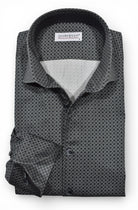 Marcello black and slate medallion print shirt.
