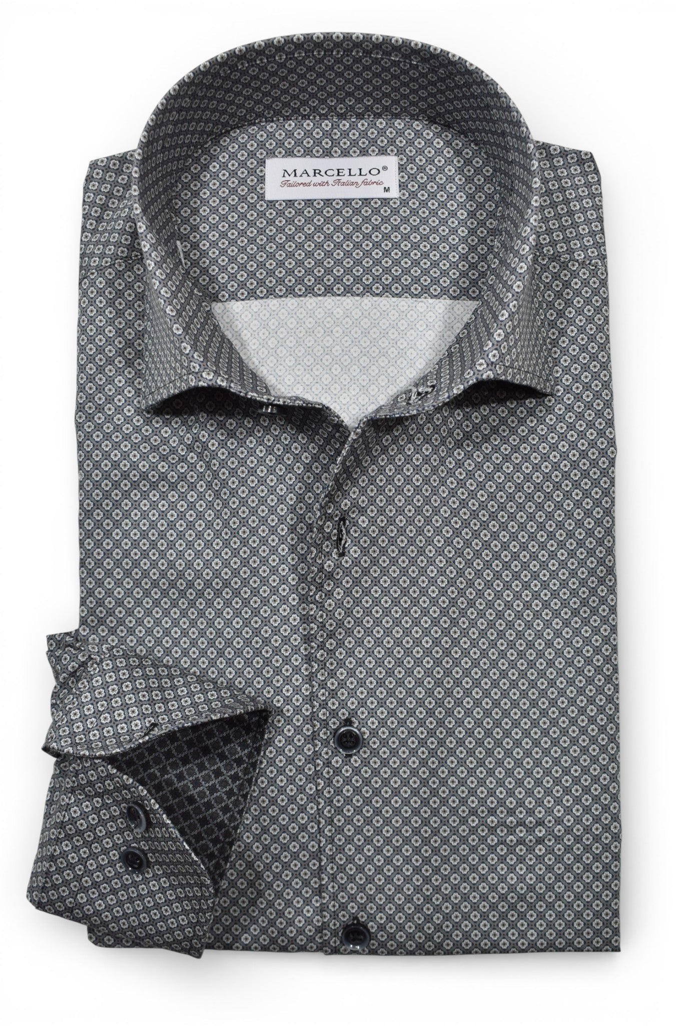 Marcello gray and slate medallion shirt.
