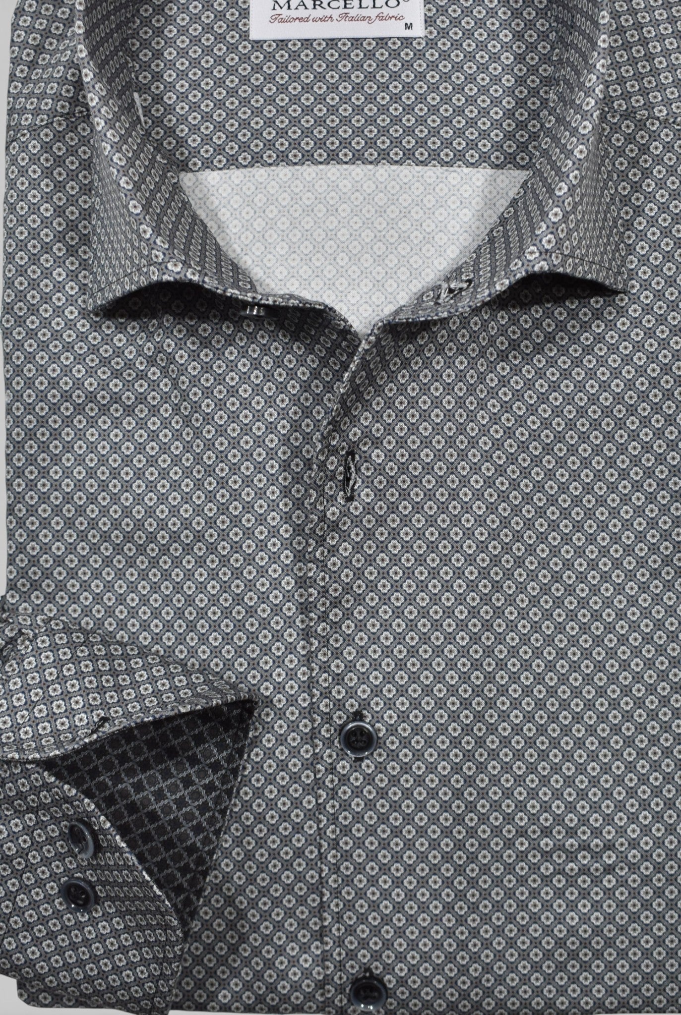Marcello gray and slate medallion shirt.