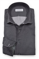 Marcello fine geometric pattern of black, gray and silver.