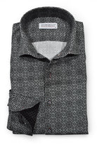 Marcello black silver allover burst medallion.