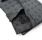 Marcello black silver allover burst medallion.