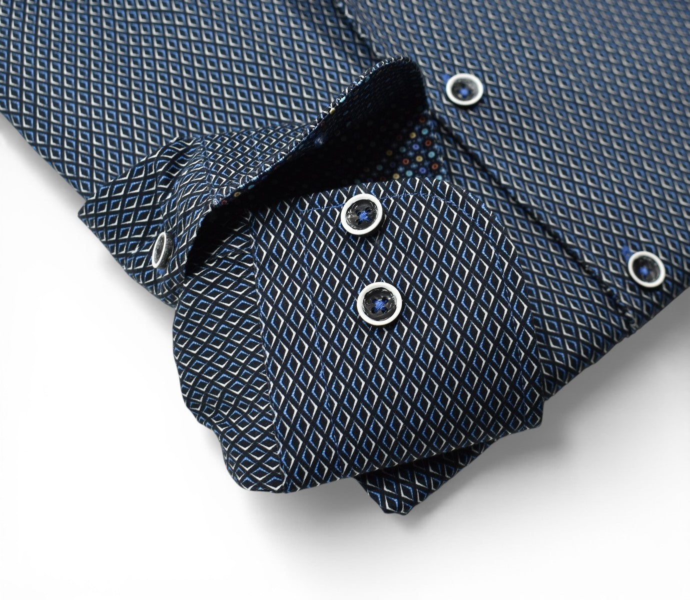 Marcello navy diamonds shirt.