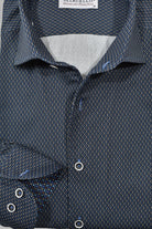 Marcello navy diamonds shirt.