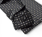 Marcello black multi medallion sport shirt.