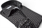 Marcello black multi medallion sport shirt.