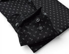 Marcello black shirt with white paisley.