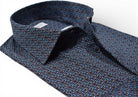 Marcello emerald and teal wave pattern shirt.