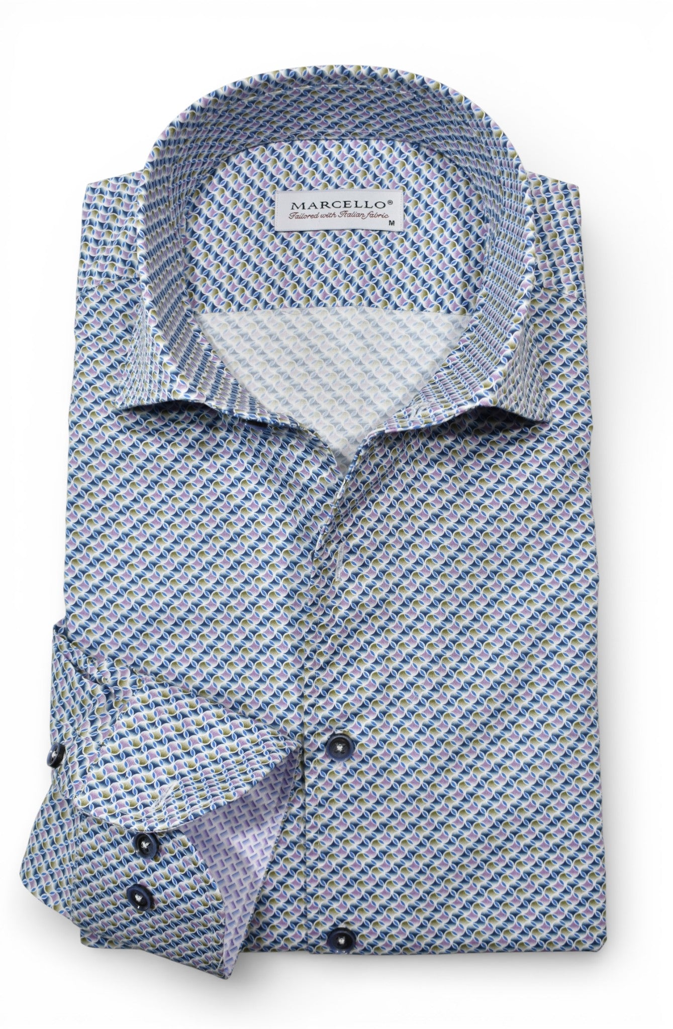 Marcello soft glow diagonal print shirt.