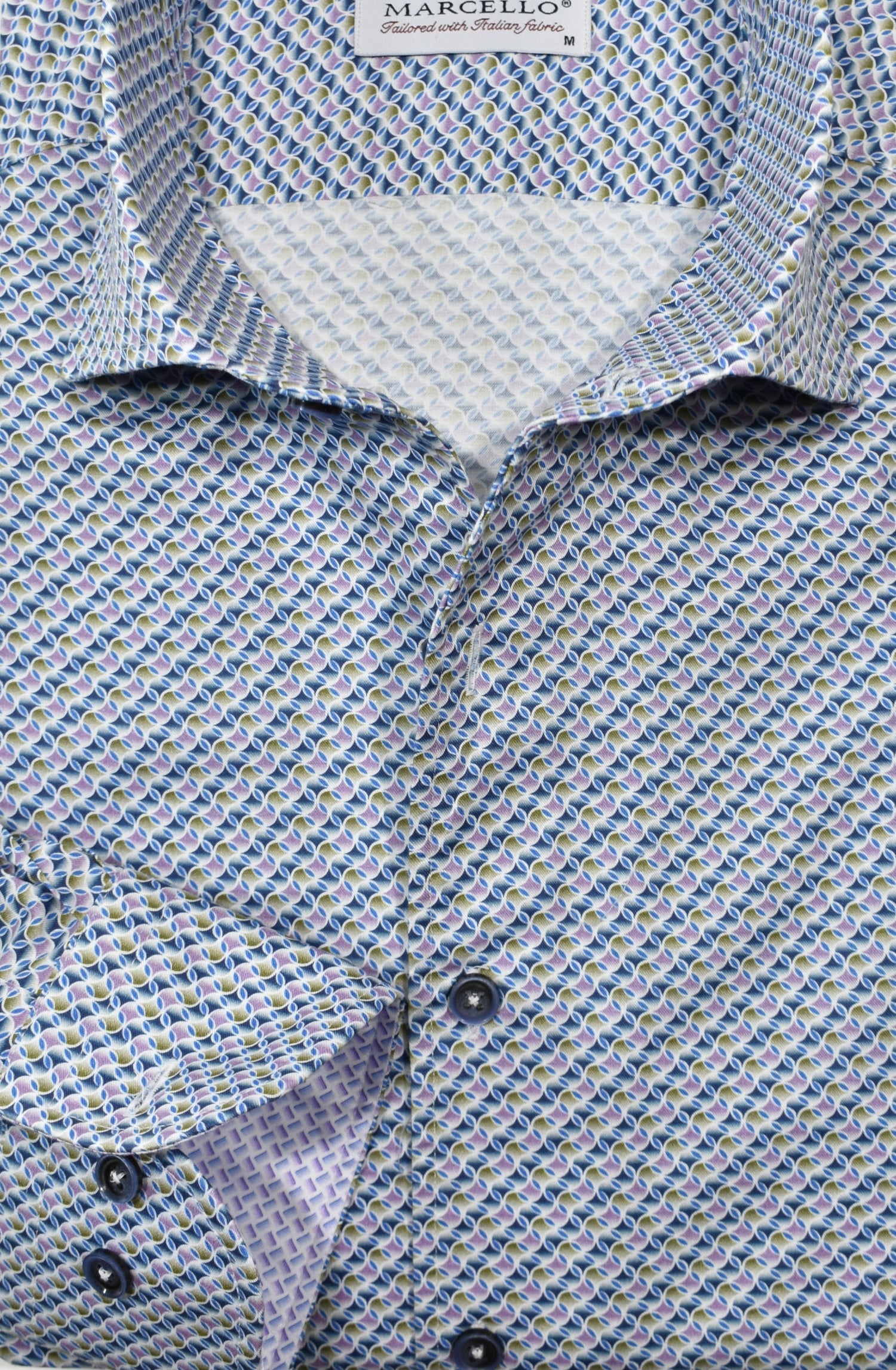Marcello soft glow diagonal print shirt.