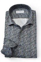Marcello slate maze pattern sport shirt.