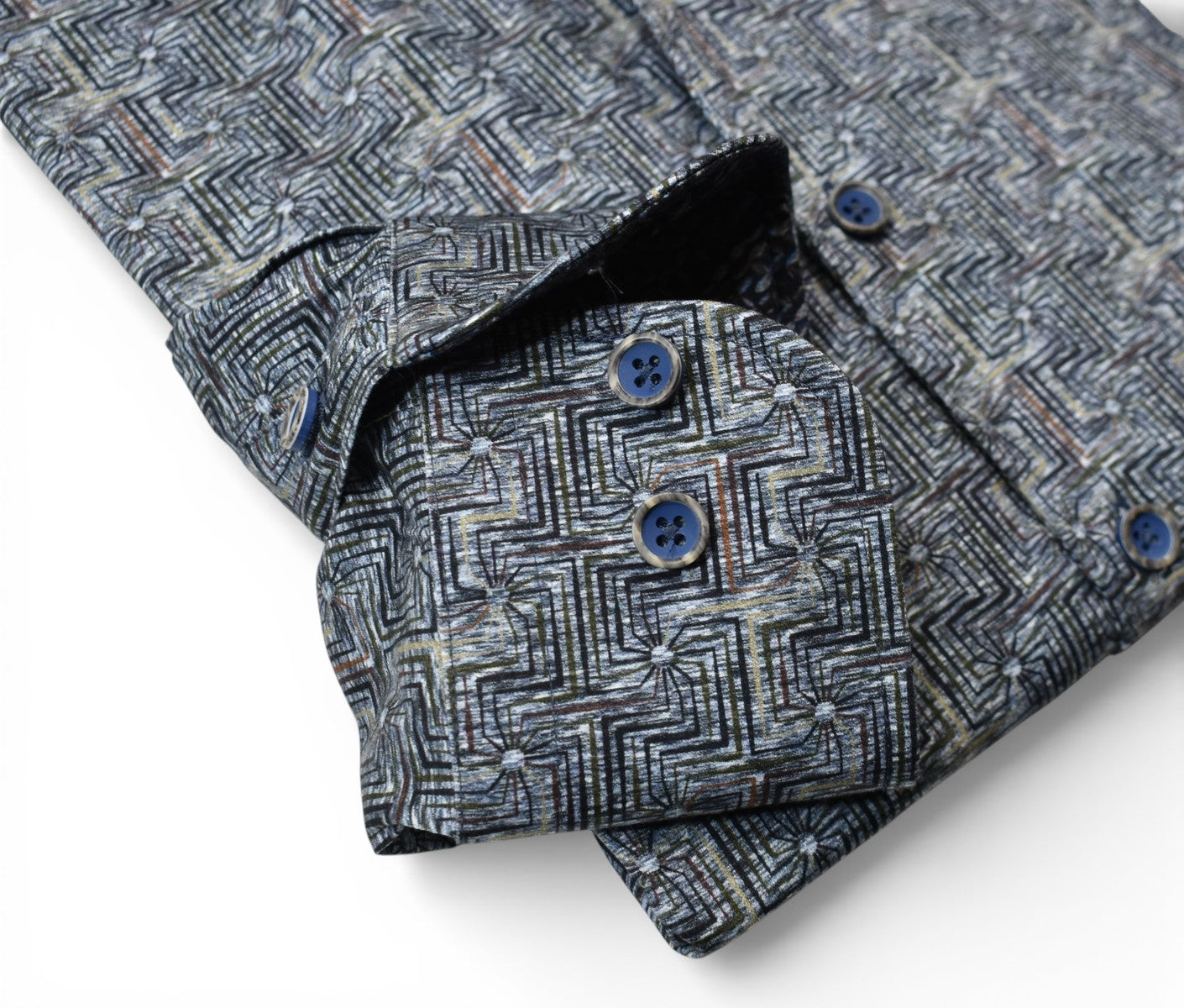 Marcello slate maze pattern sport shirt.