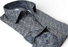 Marcello slate maze pattern sport shirt.