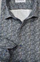 Marcello slate maze pattern sport shirt.
