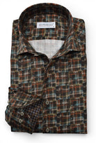 Marcello rustiic earth grid shirt.