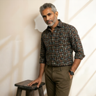 Marcello rustiic earth grid shirt.