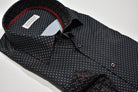 Quality cotton microfiber fabric offers a luxurious feel, complemented by its fine dot pattern for a sophisticated and timeless look. Red contrast trim and hand-selected buttons add a touch of elegance. The second cuff placket button guarantees a flawless cuff turn up. The lightweight silk-like cotton microfiber fabric creates an unbeatable sensation, complemented by a classic and flattering fit for a medium build.