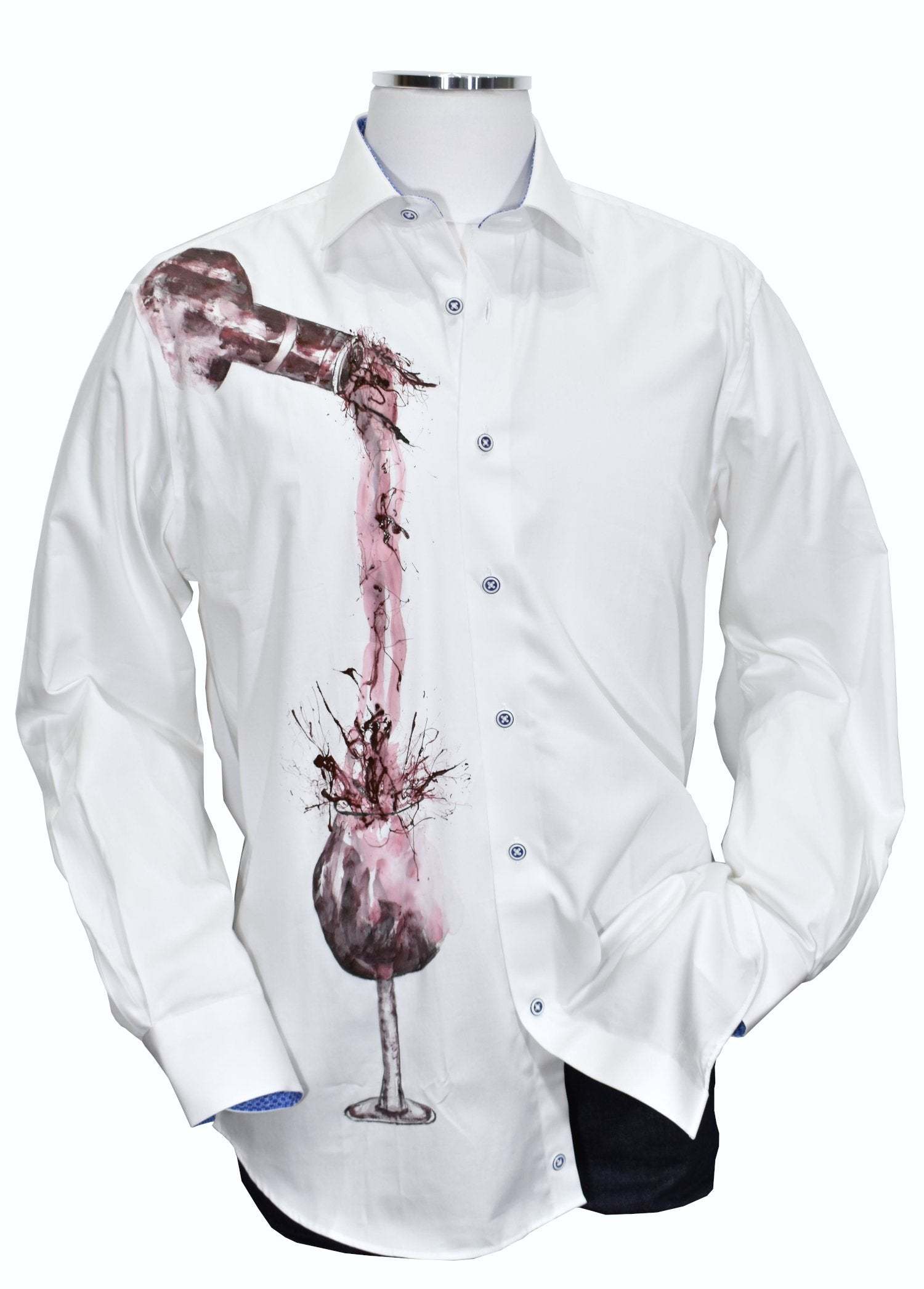 Be unique and stand out with this one-of-a-kind Marcello Hand Painted Bourbon shirt. Crafted with luxurious cotton sateen fabric for a soft feel, its exclusive hand painted design will have heads turning. Dare to be bold with this must-have piece!
