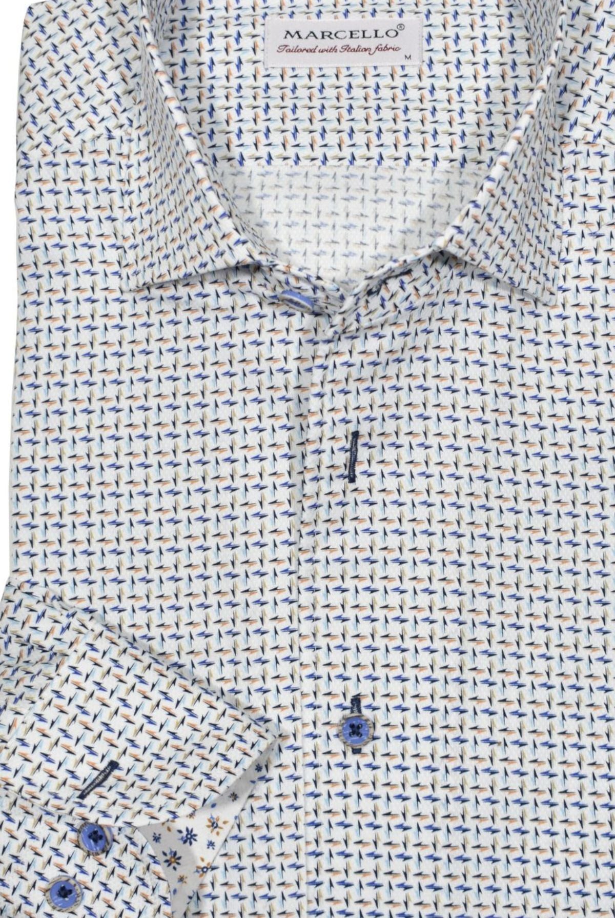 The Marcello exclusive design is like no other, creating a dignified look with a collar that stands perfectly whether worn alone or under a sport coat. Its unique placket ensures a smooth, crisp appearance. Style W848R