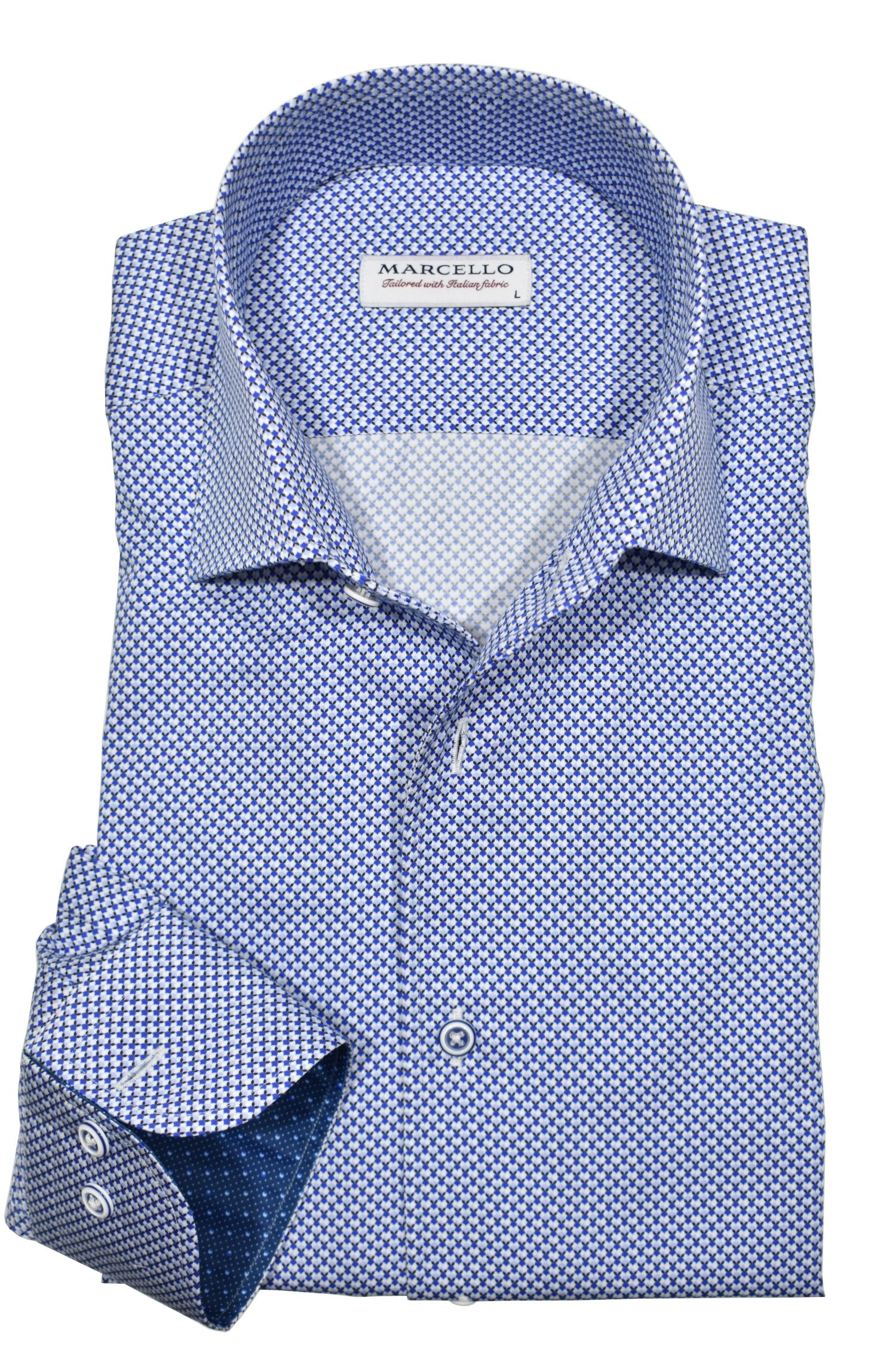 Experience luxury with the Marcello exclusive one piece roll collar. The collar stands perfectly and is like no other. Our rich cotton sateen fabric is the perfect choice to elevate any look. From jeans to pants and even under a sport coat, this versatile piece will add effortless style and sophistication to your wardrobe.