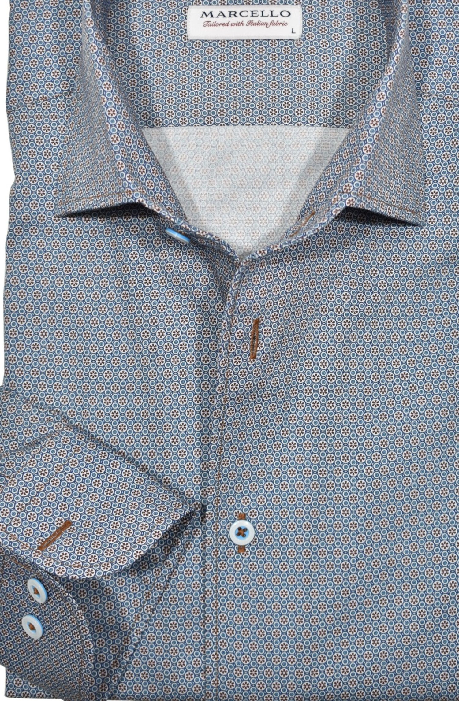 Experience luxury with the Marcello exclusive one piece roll collar. The collar stands perfectly and is like no other. Our rich cotton sateen fabric is the perfect choice to elevate any look. From jeans to pants and even under a sport coat, this versatile piece will add effortless style and sophistication to your wardrobe.