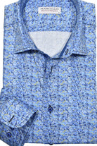 Elevate your casual wardrobe with the Marcello Columbus Ocean Trend sport shirt. Crafted from high-quality cotton, this versatile shirt effortlessly pairs with jeans, pants, or even shorts. The rich blue hues with a touch of yellow add a pop of color to any outfit. Classic yet stylish, it's perfect for any occasion.