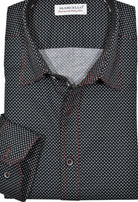 Look sharp and stylish with the Marcello Terrio Midnight Dot Shirt. The subtle white dot pattern on solid black suits any occasion, from casual hangouts to dressy events.