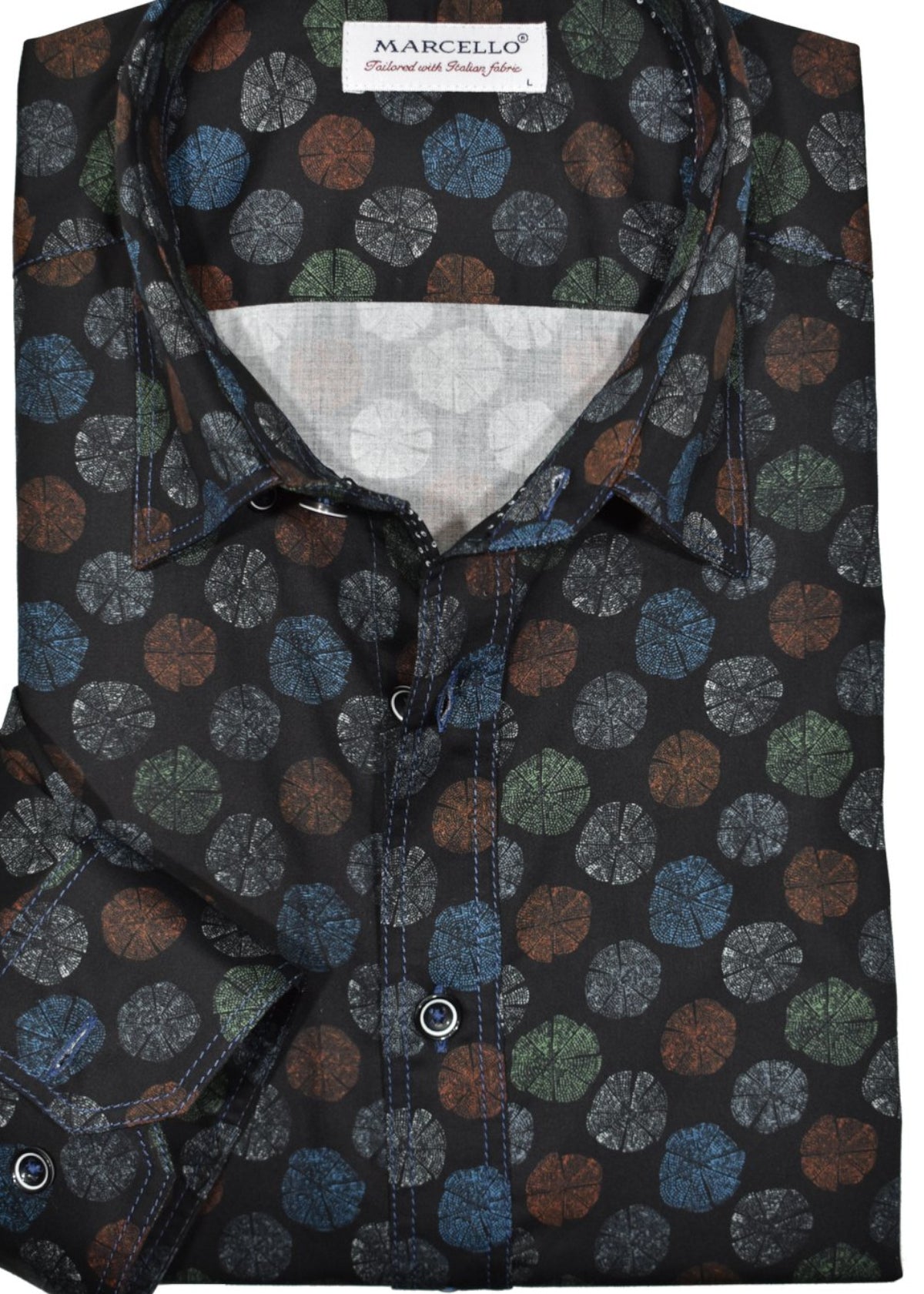 The Marcello Colored Sand Dollar Shirt is made of soft cotton and features double track stitching for durability.