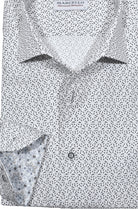 Introducing the perfect addition to your wardrobe - the Marcello Night Burst Roll Collar Shirt.