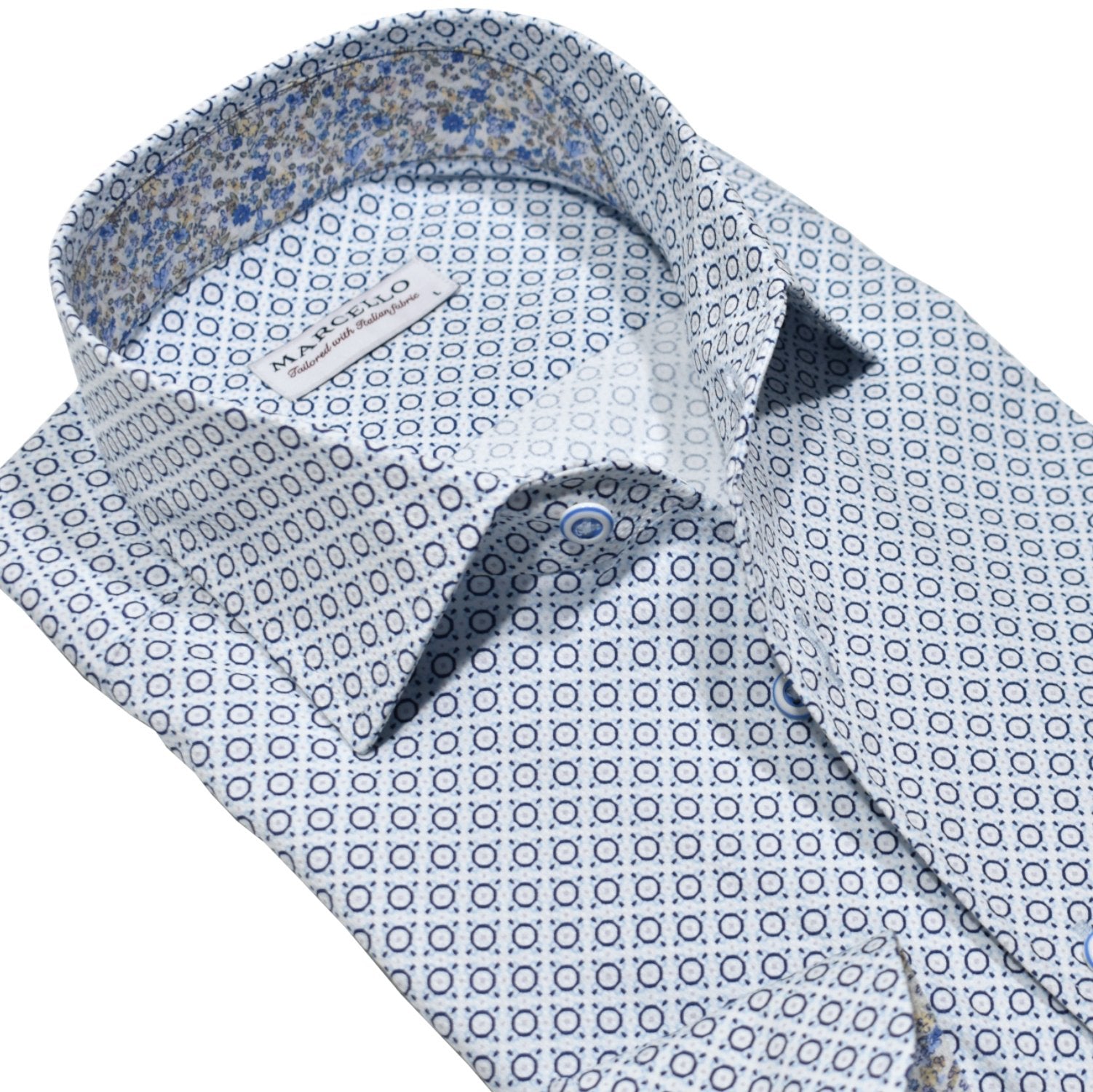 Marcello's circle medallion shirt is the perfect addition to your wardrobe.