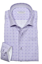 Marcello lilac colored, one piece roll collar shirt in soft cotton.