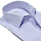 Marcello exclusive one piece roll collar in cotton sateen with shade of lilac and plum.