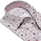 Marcello exclusive one piece roll collar with a fashion paisley pattern in wine colors all on a soft cotton fabric.