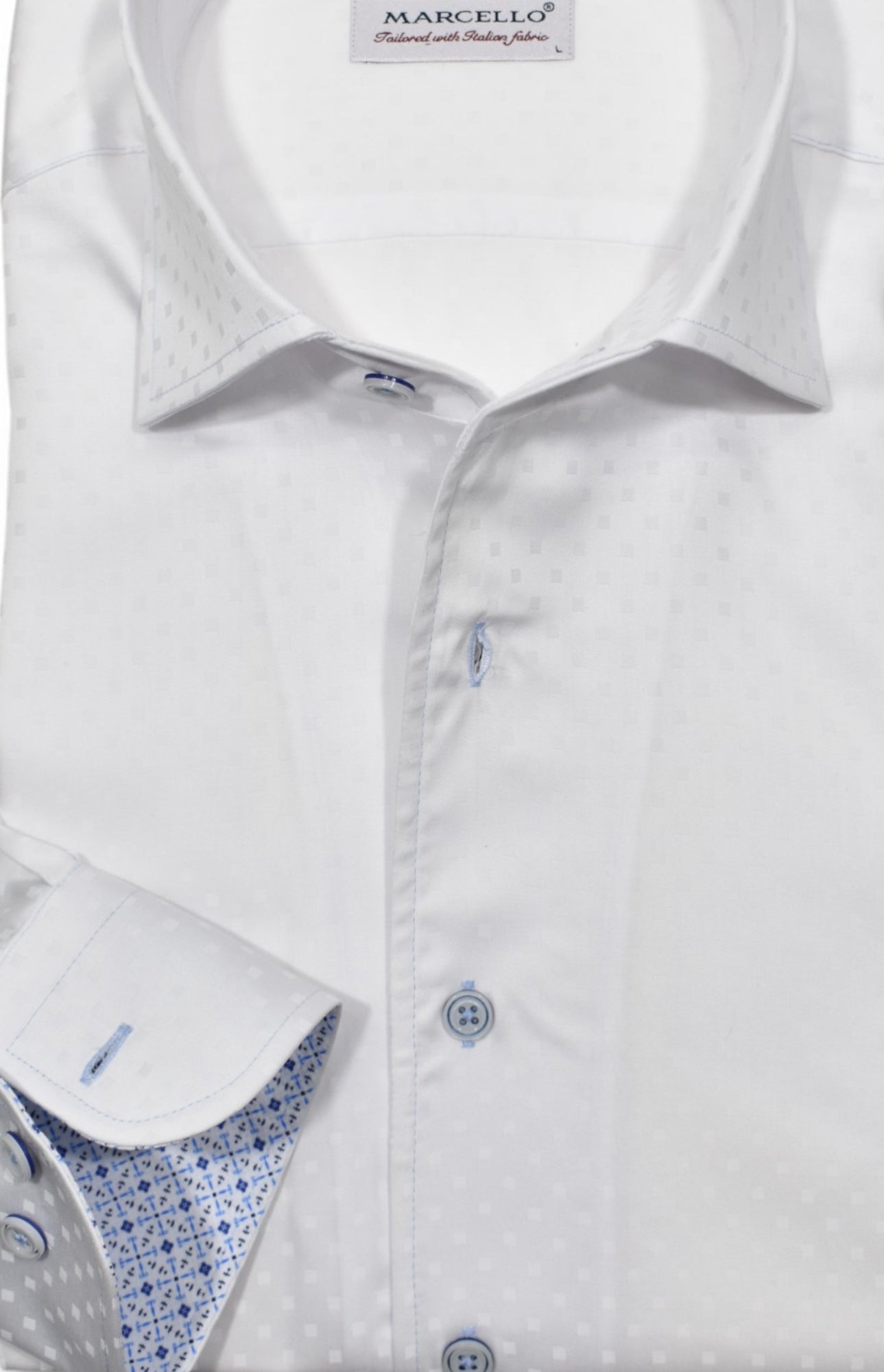 The Marcello one piece roll collar is exclusive and perfection.