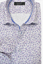 Marcello pink and blue shaded paisley shirt.