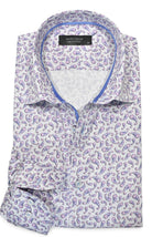 Marcello pink and blue shaded paisley shirt.