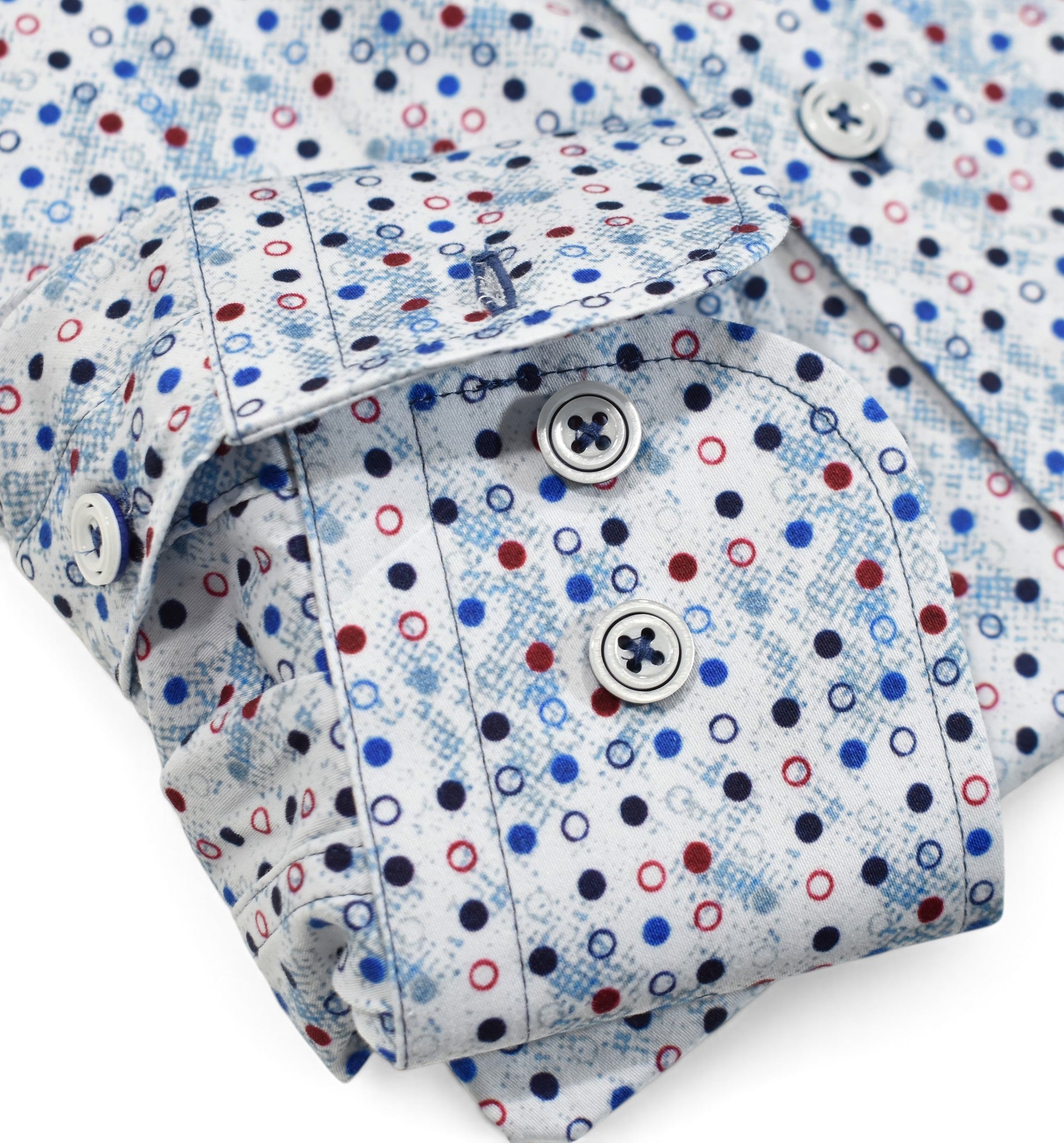 Marcello multi color shaded dot on cotton shirt.