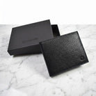 Marcello black pebble leather wallet.