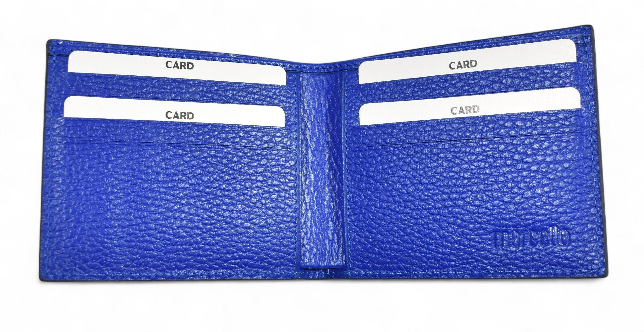 Marcello navy leather wallet.