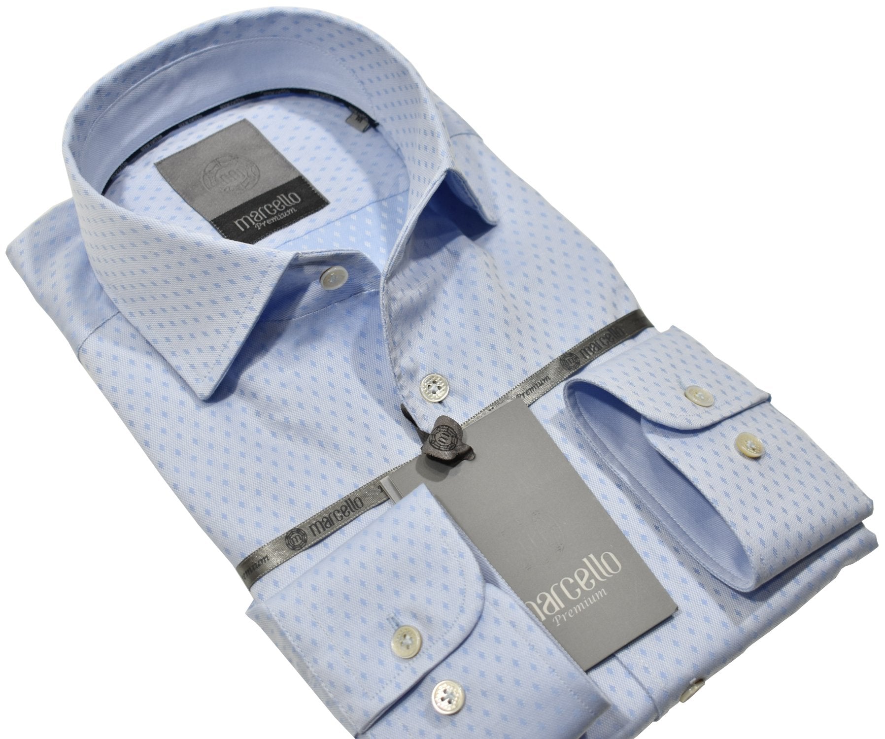 Elevate your wardrobe with the Marcello Premium Shadow Diamond Tag shirt. Crafted from extra fine fabrics sourced from fine Italian mills, our Marcello Premium program offers 100's 2 ply shirts in rich classic patterns. With the Marcello exclusive one piece roll collar, you'll feel confident and stylish in any setting.