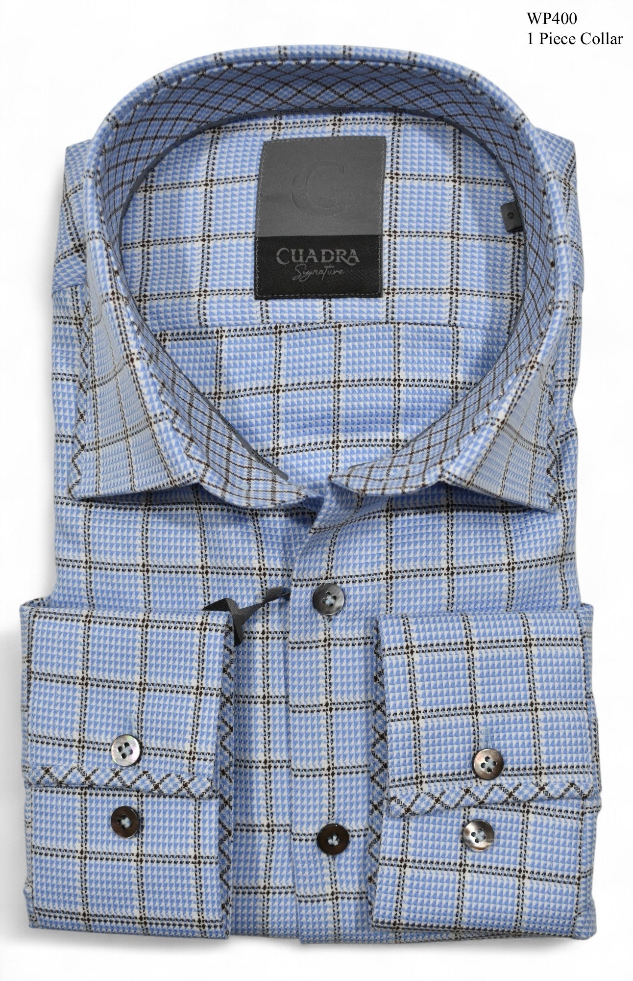 Marcello premium shirt sky blue windowpane.