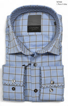 Marcello premium shirt sky blue windowpane.