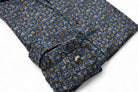 Marcello Mocha Diamond Stretch, where stunning geometric patterns in rich mocha and deep indigo create an eye-catching statement
