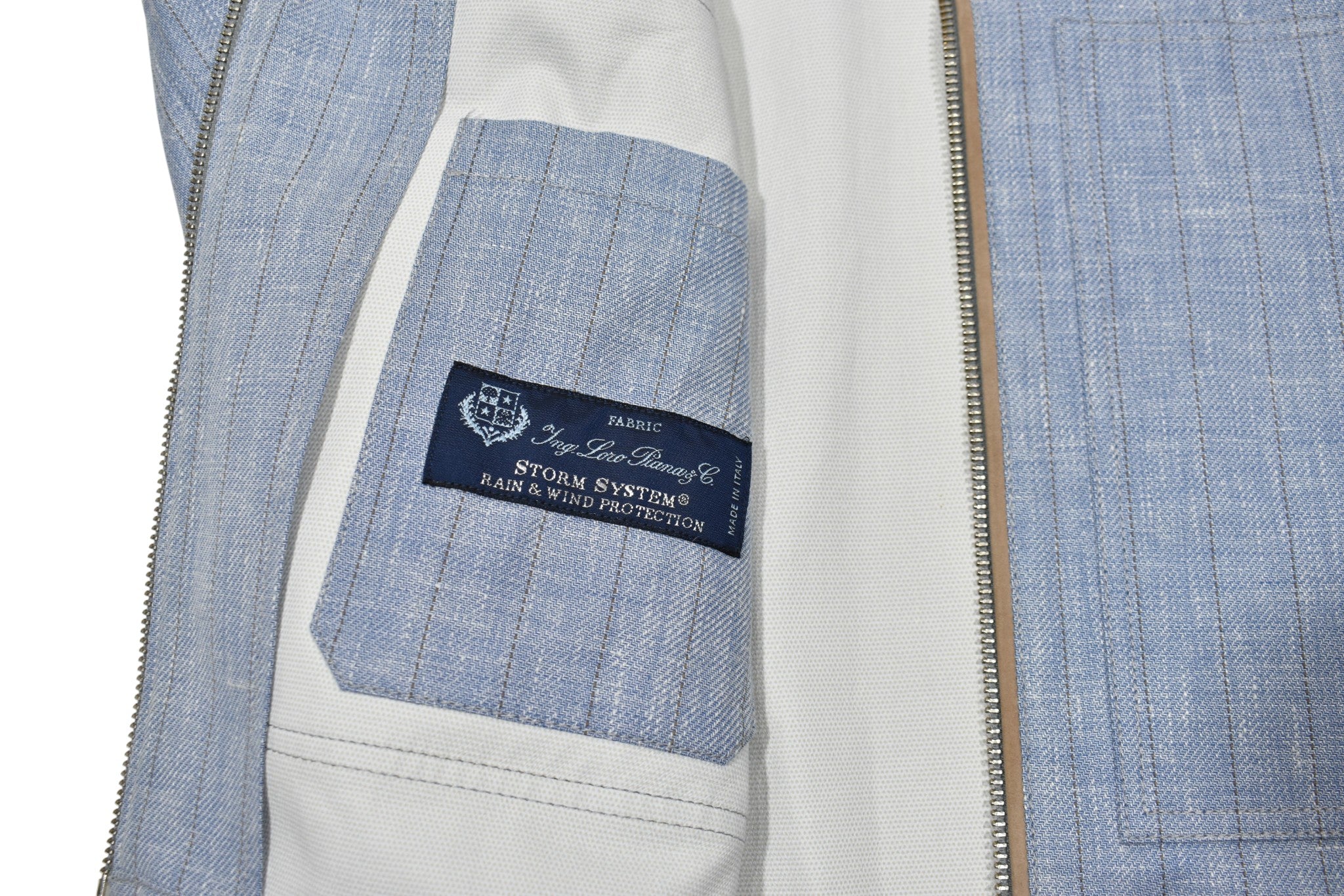 Italian blue windbreaker.