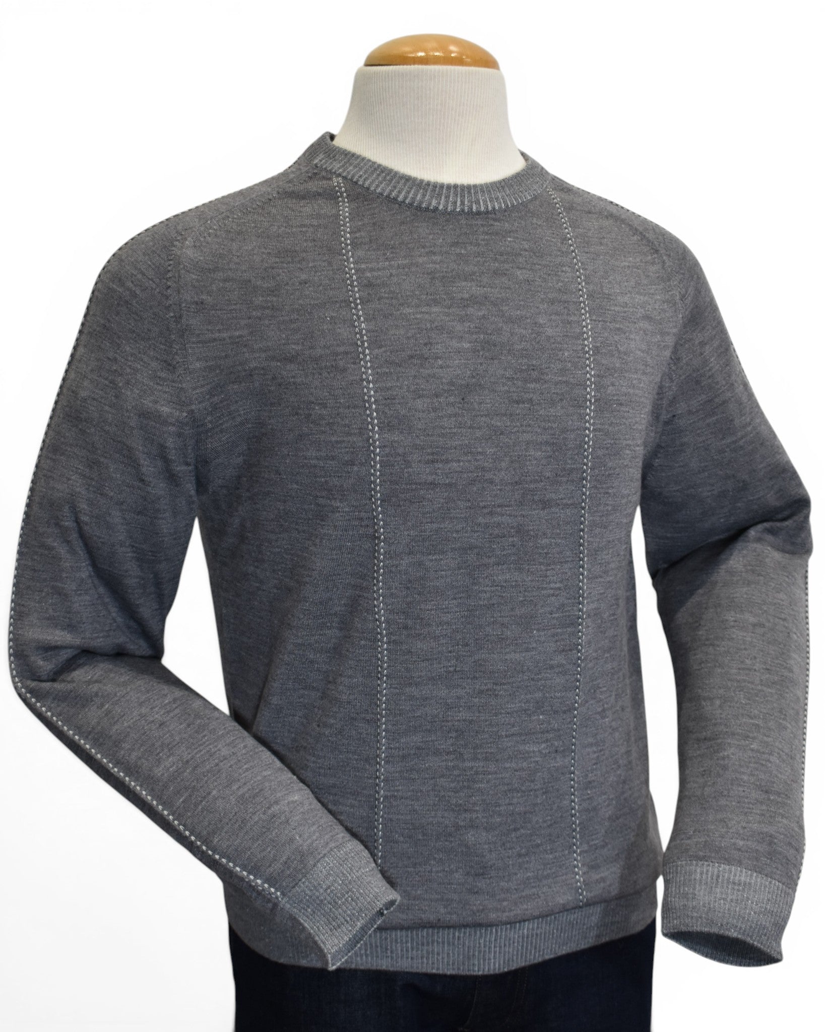 Grey merino wool pullover by Marcello