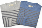 Wool cashmere ivory stripe sweater, by Marcello.
