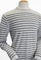 Wool cashmere ivory stripe sweater, by Marcello.
